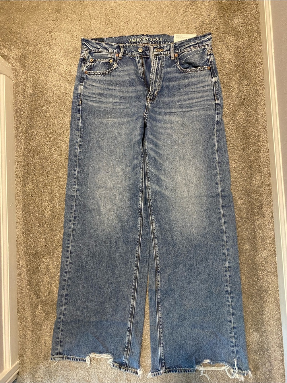 American Eagle Outfitters Medium Blue Wide-Leg Jeans